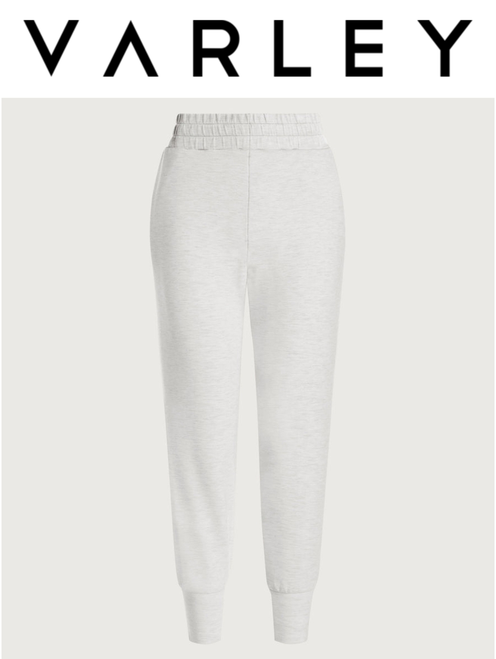 NWT Varley DoubleSoft The Slim Cuff Pants 25" Jogger IVORY MARL - Size SMALL
